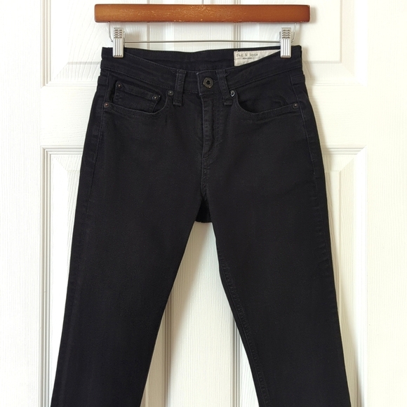 Rag & Bone Cate Classic Mid Rise Ankle Length Skinny Jeans No Fade Black 25 - Picture 2 of 15